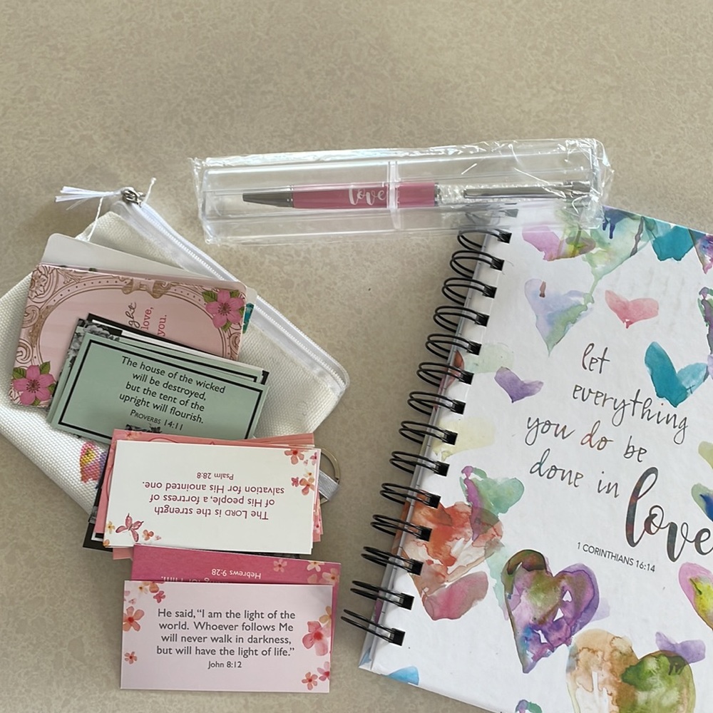NEW Notebook, Pen, Scripture card Set - Picture 2 of 2